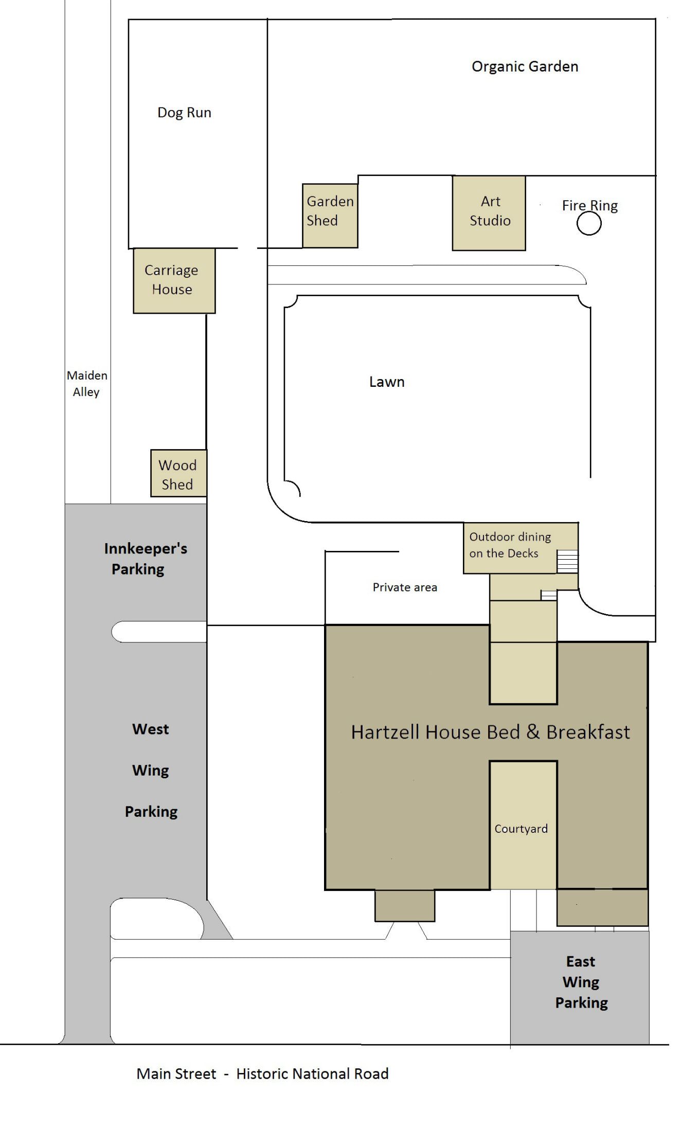 Floorplan Outdoor Spaces At Hartzell House Bed Breakfast
